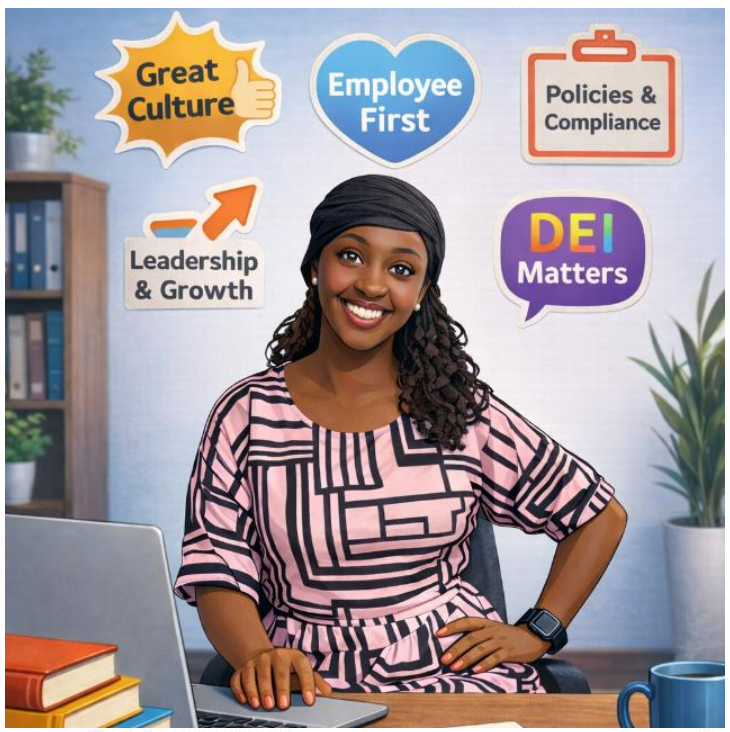 People-first culture: Great Culture, Employee First, Policies & Compliance, Leadership & Growth, DEI Matters